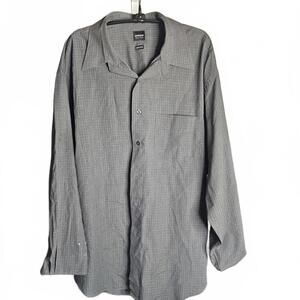 Arrow Wrinkle Free Gray Button-Up Dress Shirt XL 17-17 1/2